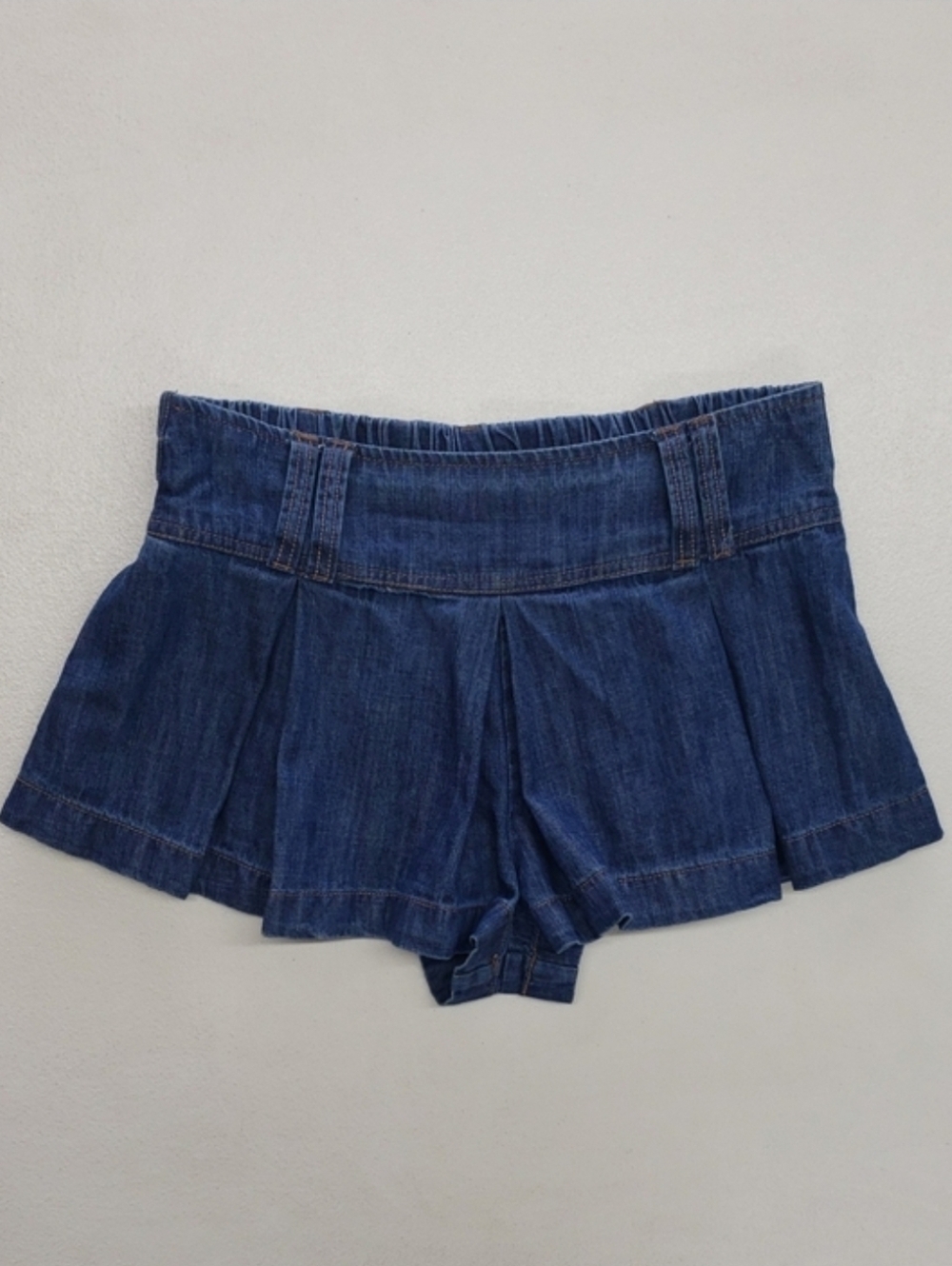 Kimchi Blue Denim Micro Skort-Style Shorts in Dark Blue Women's Small